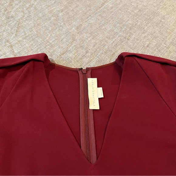 Stella McCartney Dress. Deep warm red (maroon), jersey knit dress. Size 8 - Picture 6 of 10